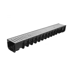 Canal plástico com grelha galvanizada 1000 x 120 x 80 mm para drenagem