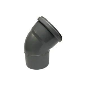 Curva de PVC 160 × 87 mm cinza para conexões de esgoto e drenagem