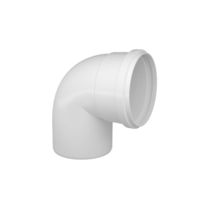 Curva de PVC 200 × 87 mm cinza para tubos de esgoto e drenagem