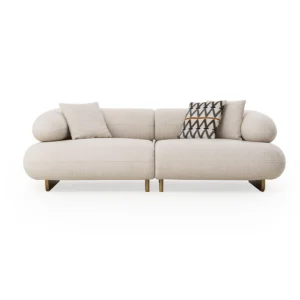 Sofá 3 lugares Glamour moderno e confortável com design elegante para sala de estar