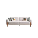 Sofá Bougainvillea de 3 lugares estofado em Pera Textile Lupe com design elegante e confortável para sala