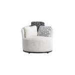 Poltrona Sofá Perla Textile Lupe 01 com design moderno e estofado confortável para sala de estar