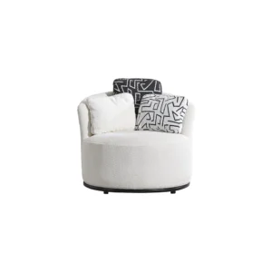 Poltrona Sofá Perla Textile Lupe 01 com design moderno e estofado confortável para sala de estar