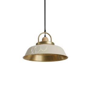 Candeeiro Suspenso Metal Creme